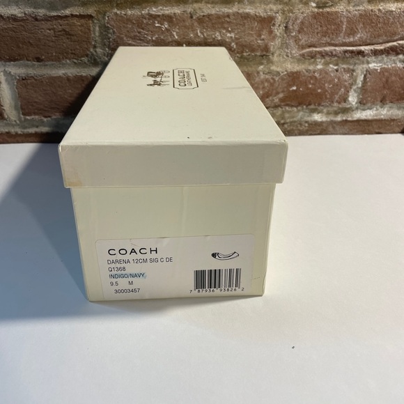 Coach shoes ballet flats signature logo patent leather blue womens 9.5 - Picture 5 of 6